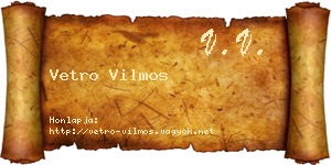 Vetro Vilmos névjegykártya