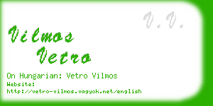 vilmos vetro business card